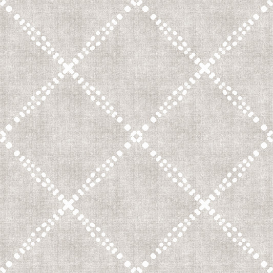 Boho Dotted Trellis Grunge Neutral Wallpaper⁠