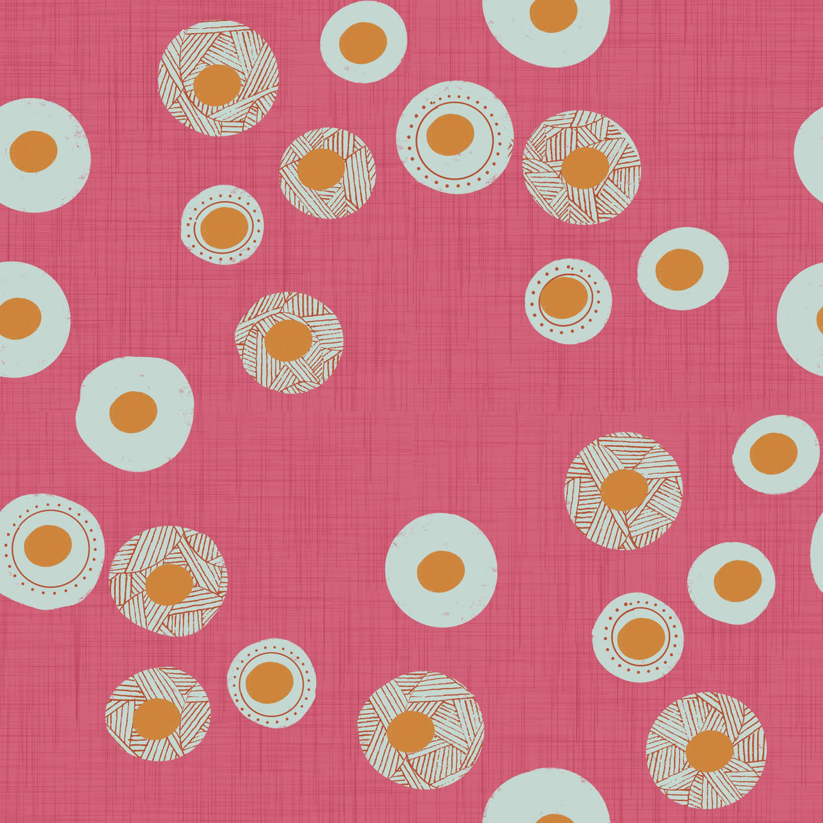 Cozy Scandi Folk Dot Floral Rose Clay - Craft Circle Wallpaper⁠ in your room