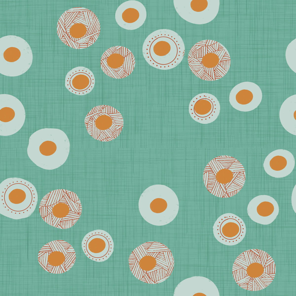 Cozy Scandi Folk Dot Floral Sage Mint - Craft Circle Wallpaper⁠ in your room
