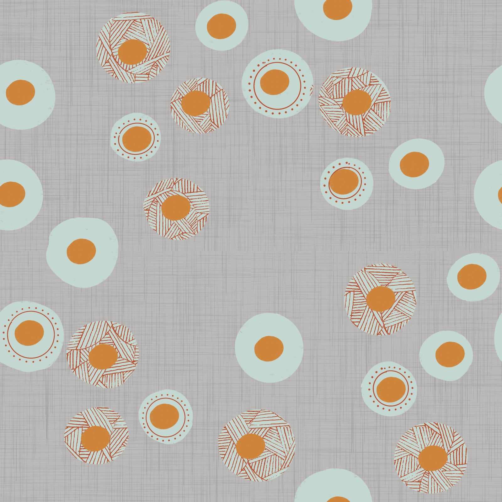 Cozy Scandi Folk Dot Floral Warm Linen - Craft Circle Wallpaper⁠
