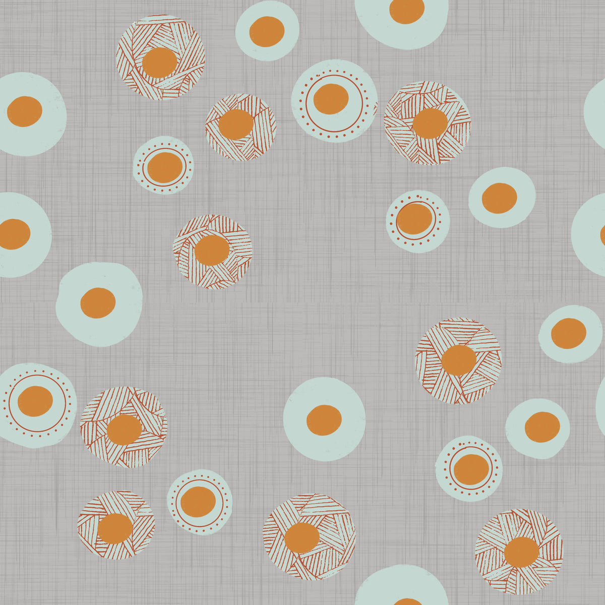 Cozy Scandi Folk Dot Floral Warm Linen - Craft Circle Wallpaper⁠ in your room — zoomed