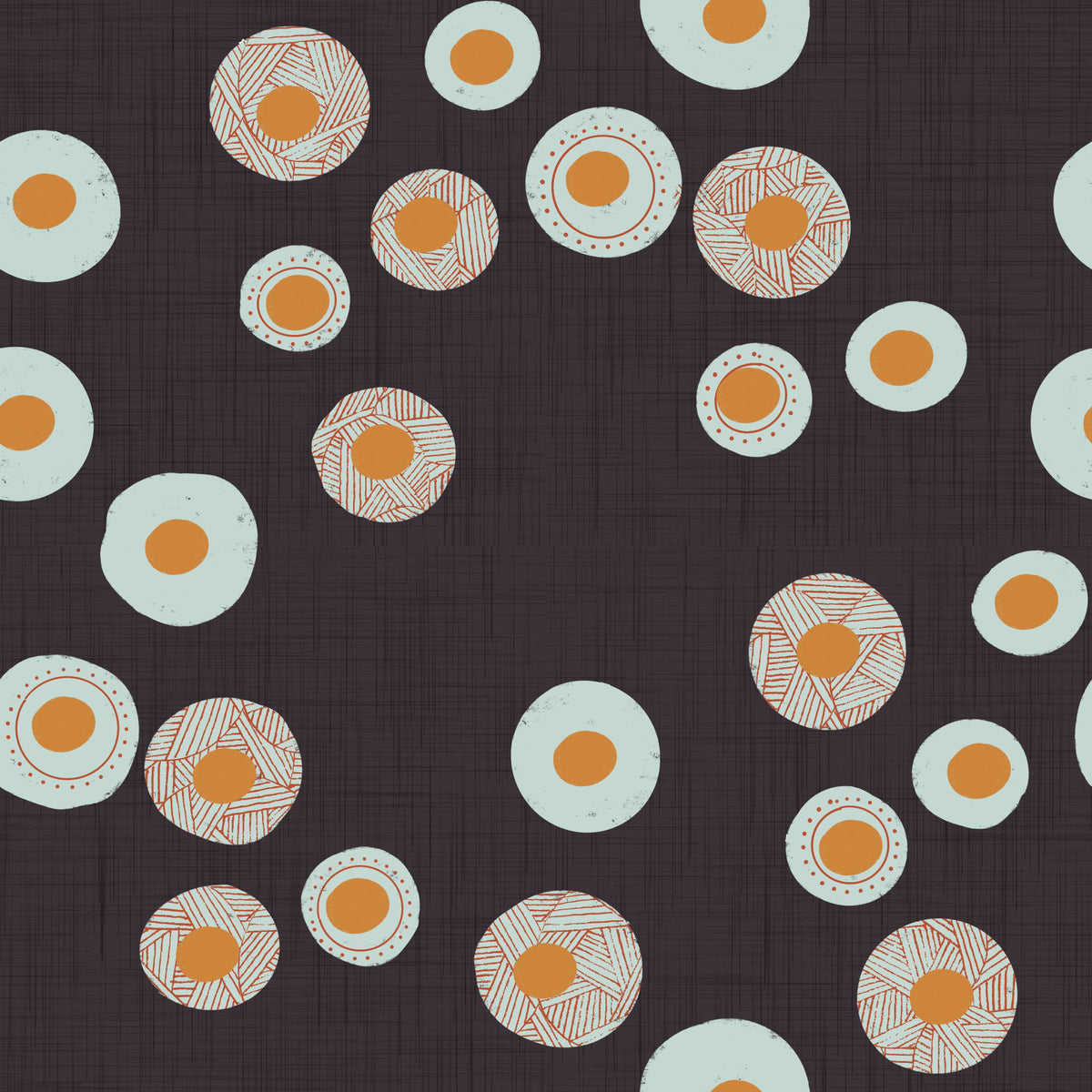 Cozy Scandi Folk Dot Floral Charcoal - Craft Circle Wallpaper⁠ in your room
