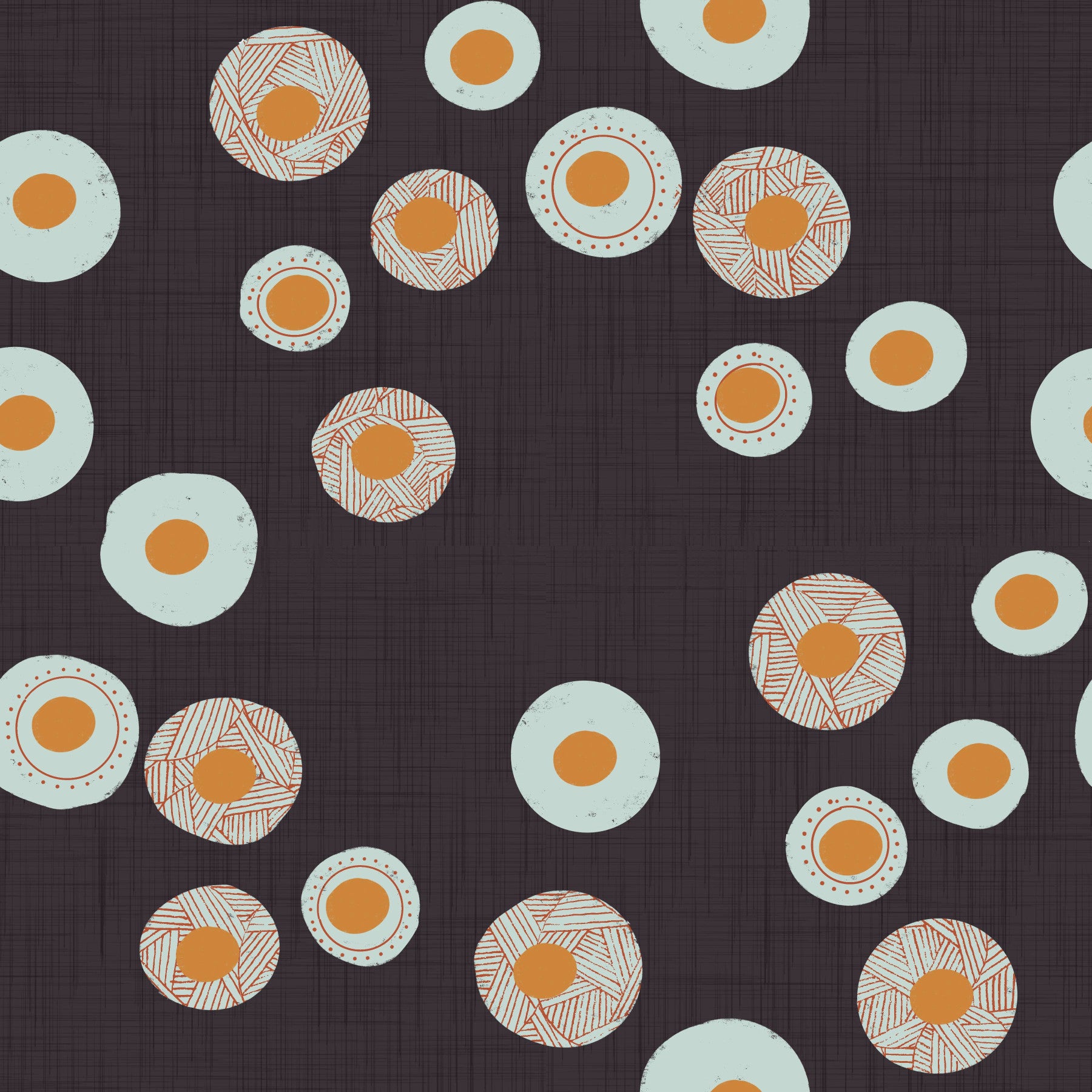 Cozy Scandi Folk Dot Floral Charcoal - Craft Circle Wallpaper⁠
