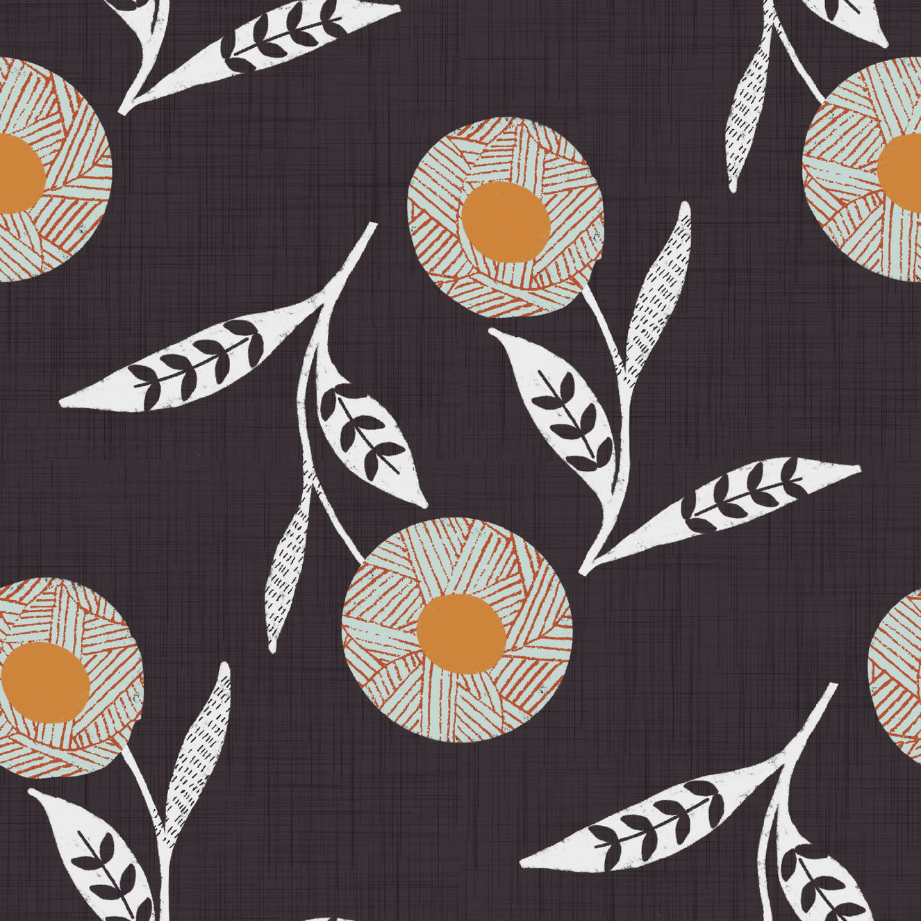 Cozy Scandi Flower Charcoal - Craft Botanical Wallpaper⁠