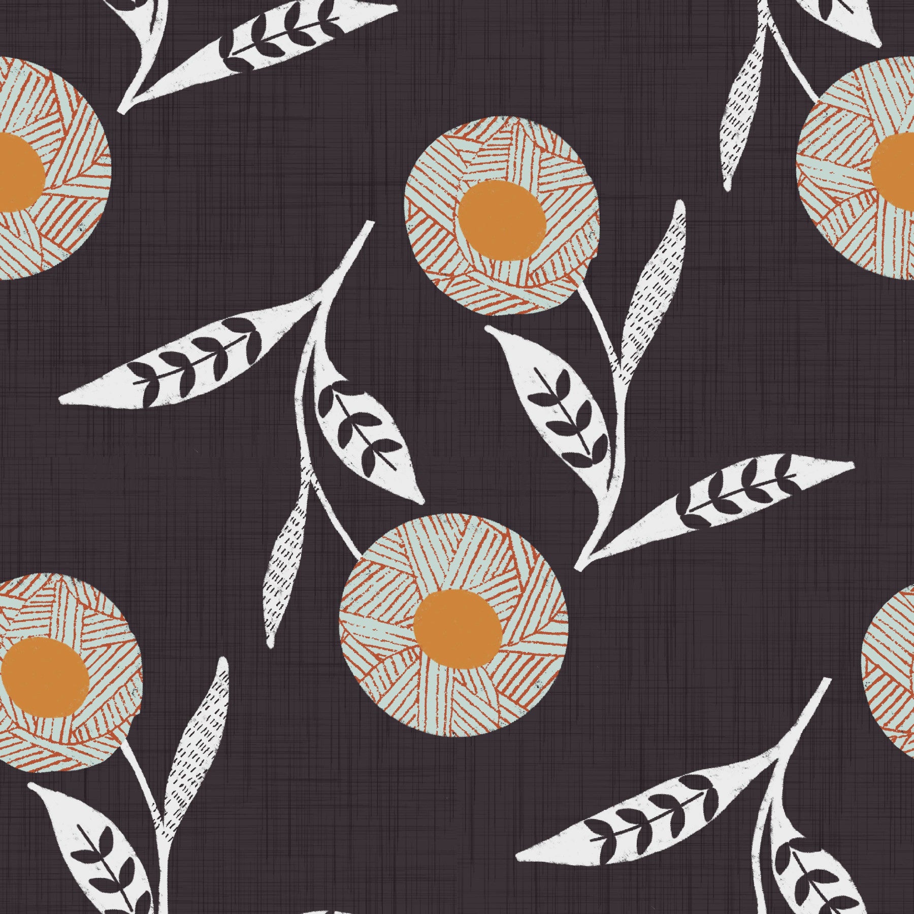 Cozy Scandi Flower Charcoal - Craft Botanical Wallpaper⁠