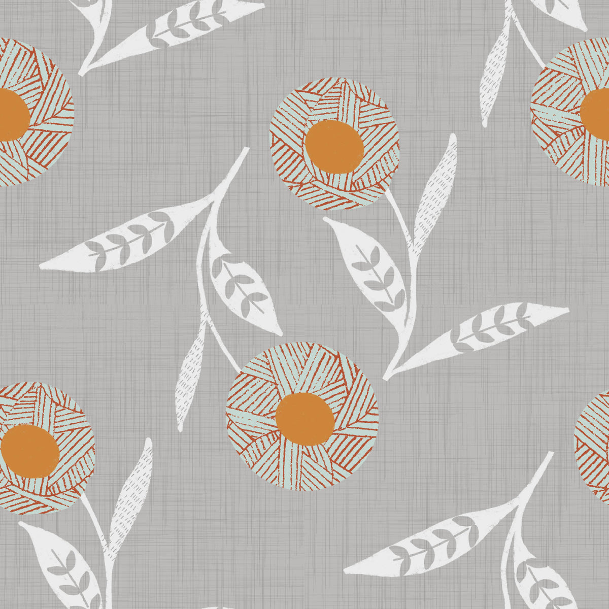 Cozy Scandi Flower Warm Linen - Craft Botanical Wallpaper⁠ in your room