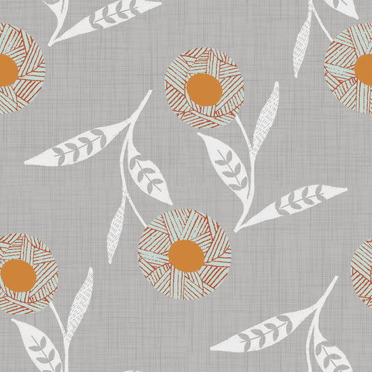 Cozy Scandi Flower Warm Linen - Craft Botanical Wallpaper⁠
