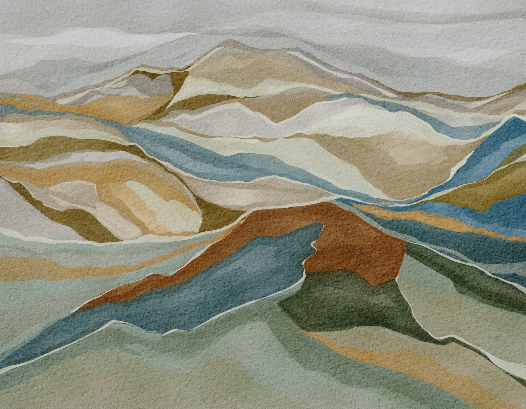 Mountain peaks Wall Mural in your room — zoomed