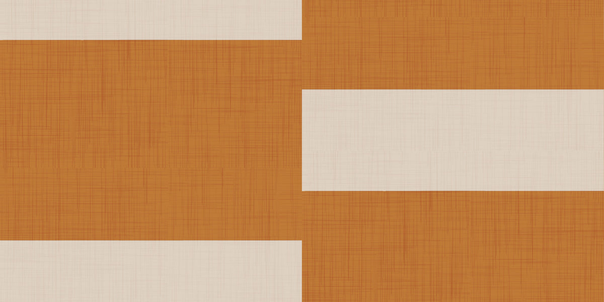 Minimal Stripe Block Terracotta Cream  Wallpaper⁠ in your room — zoomed