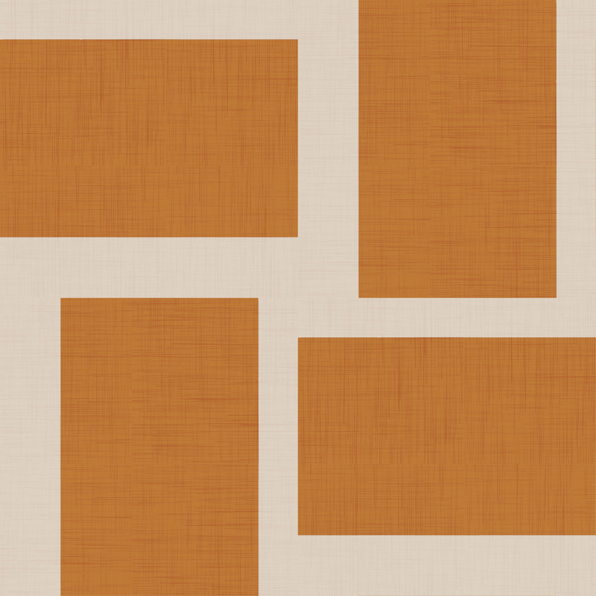 Modern Geometric Color Block Terracotta Cream Wallpaper⁠ in your room