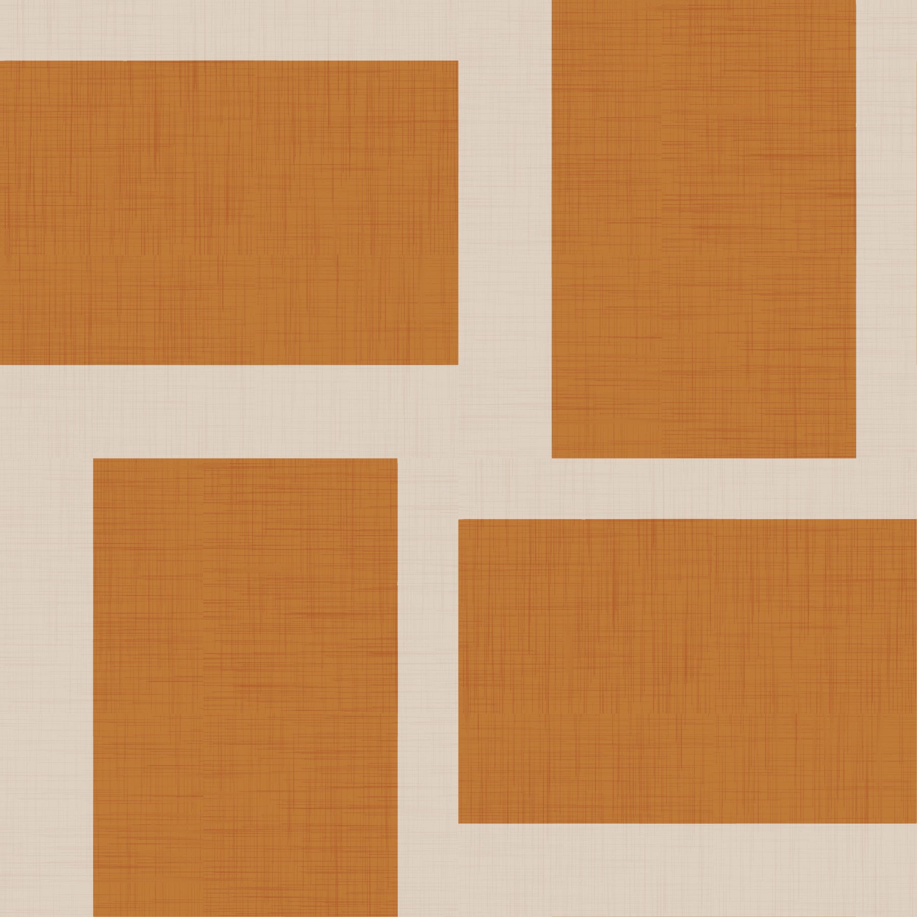 Modern Geometric Color Block Terracotta Cream Wallpaper⁠