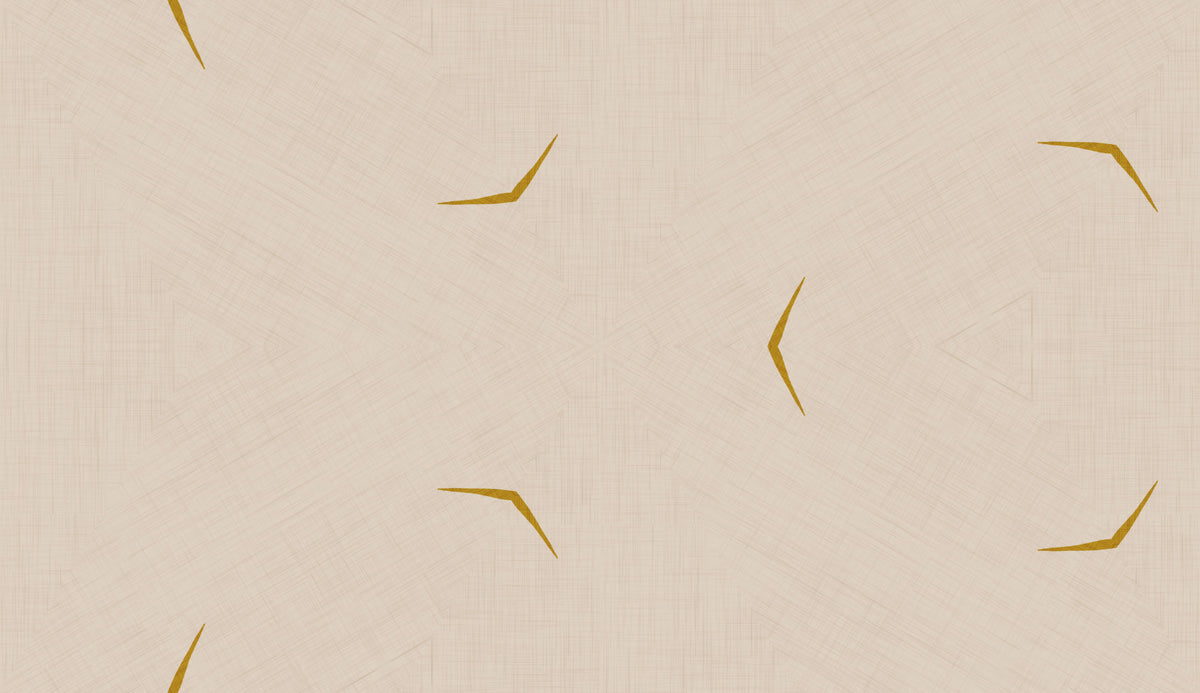 Modern Minimal Broken Lines Mustard Cream Wallpaper⁠ in your room