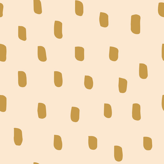 Mid Mod Wildflower Dots - Beige Ocher  Wallpaper⁠