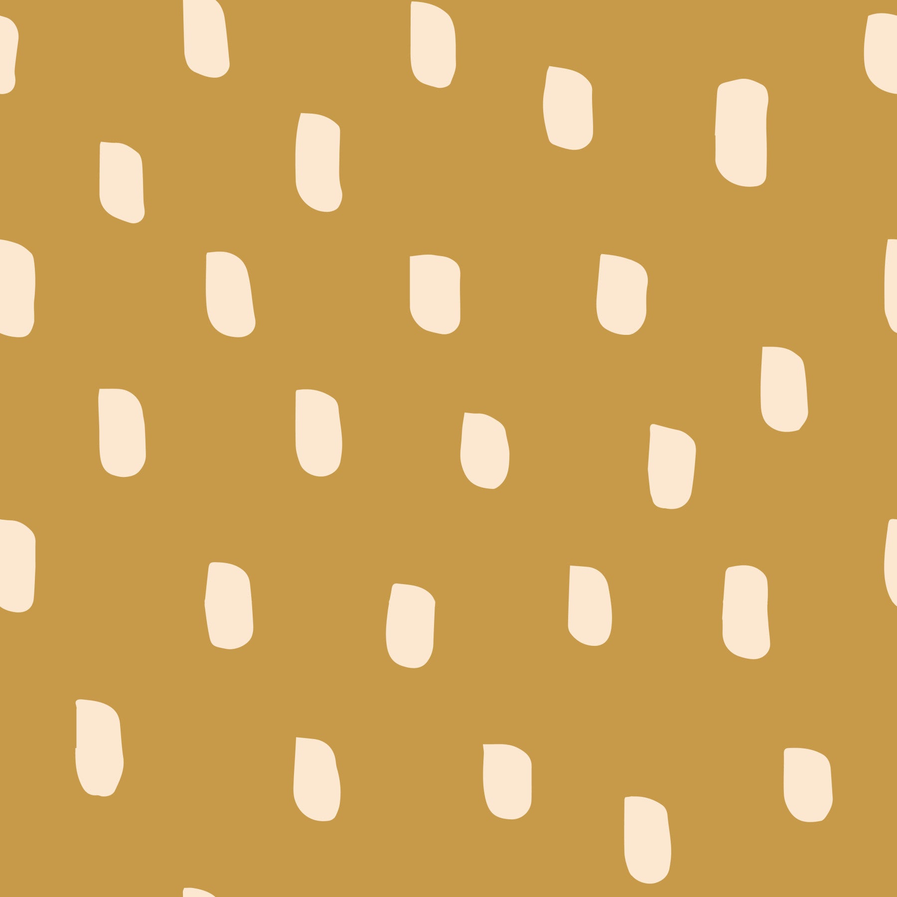 Mid Mod Wildflower Dots - Ocher Beige Wallpaper⁠