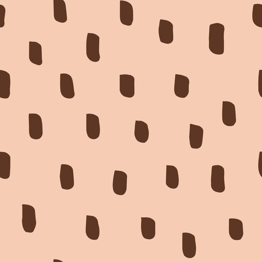 Mid Mod Wildflower Dots - Pink Brown  Wallpaper⁠