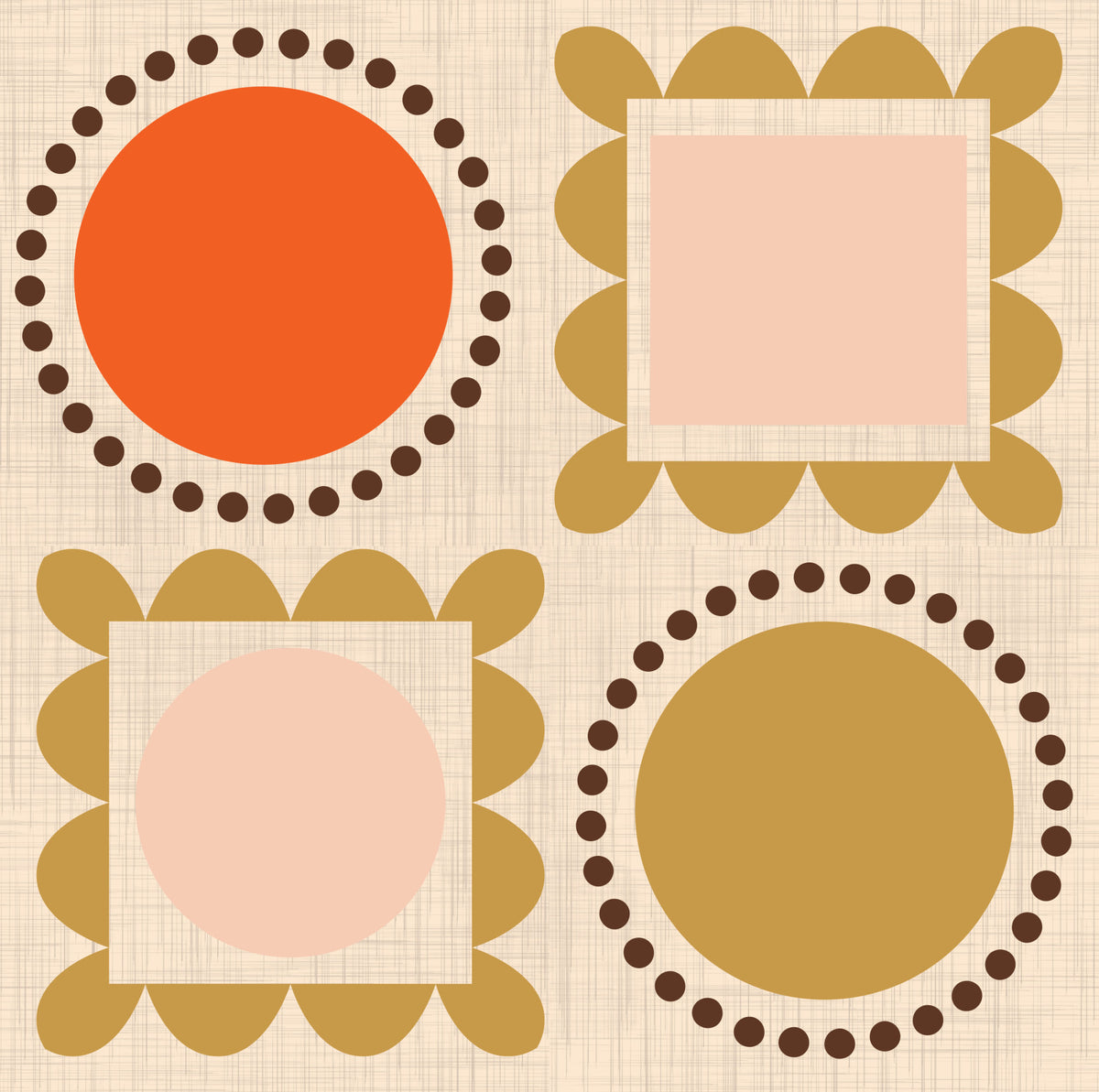 Mid Mod Pictures Frames - Beige Pink Ocher  Wallpaper⁠ in your room — zoomed