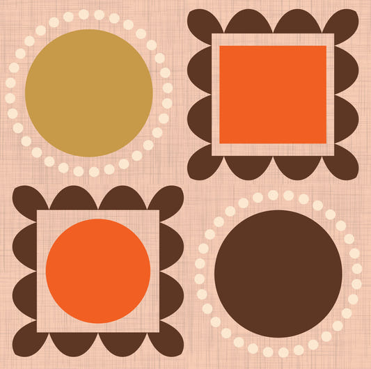 Mid Mod Pictures Frames - Pink Ocher Terracotta  Wallpaper⁠