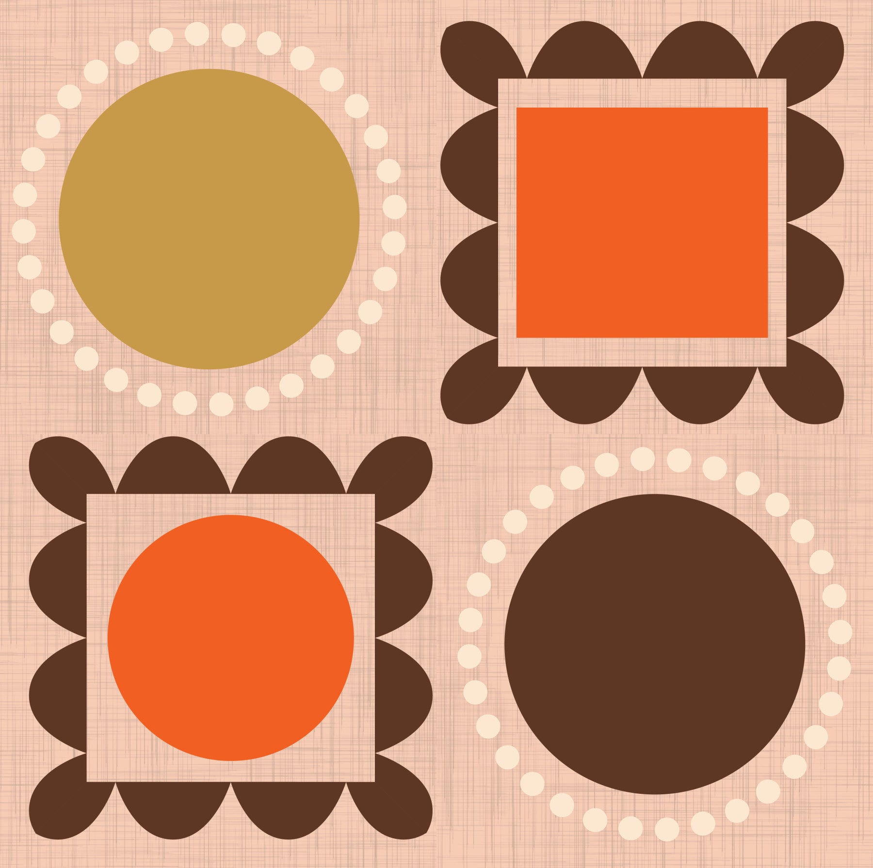 Mid Mod Pictures Frames - Pink Ocher Terracotta  Wallpaper⁠