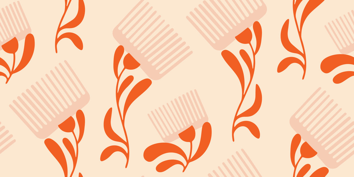 Mid Mod Wildflower Comb - Beige Terracotta  Wallpaper⁠ in your room — zoomed