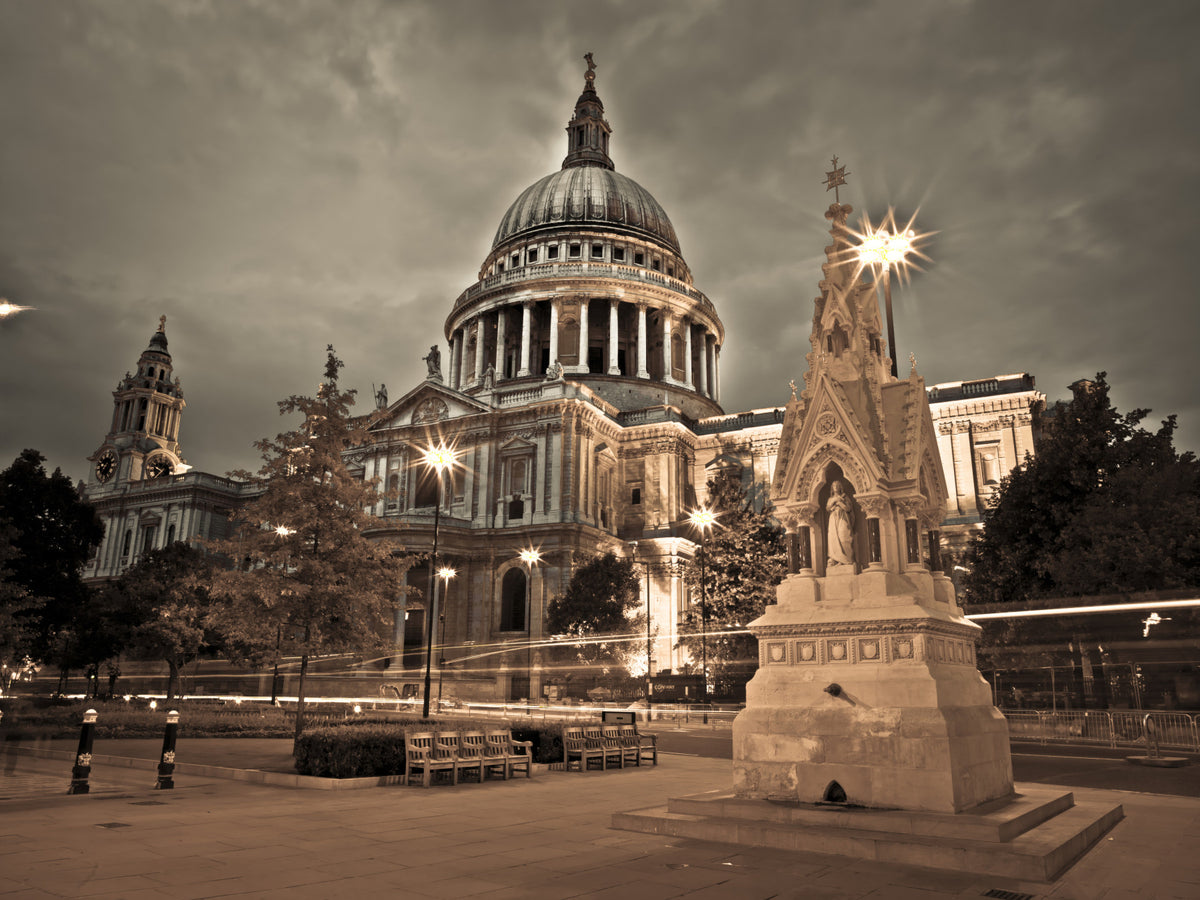 St Pauls Sepia Wall Mural in your room — zoomed
