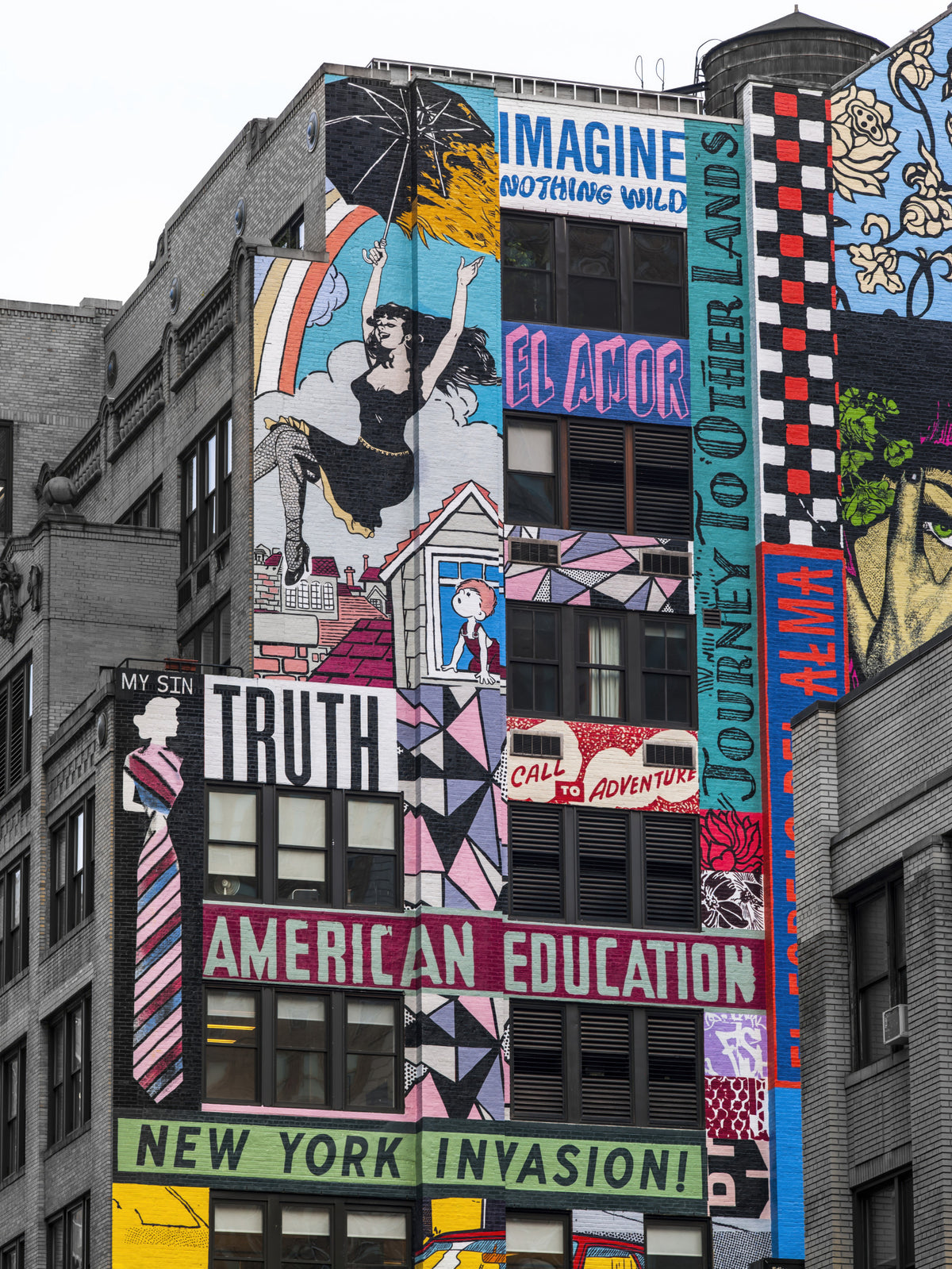 New York Graffiti Wall Mural in your room — zoomed