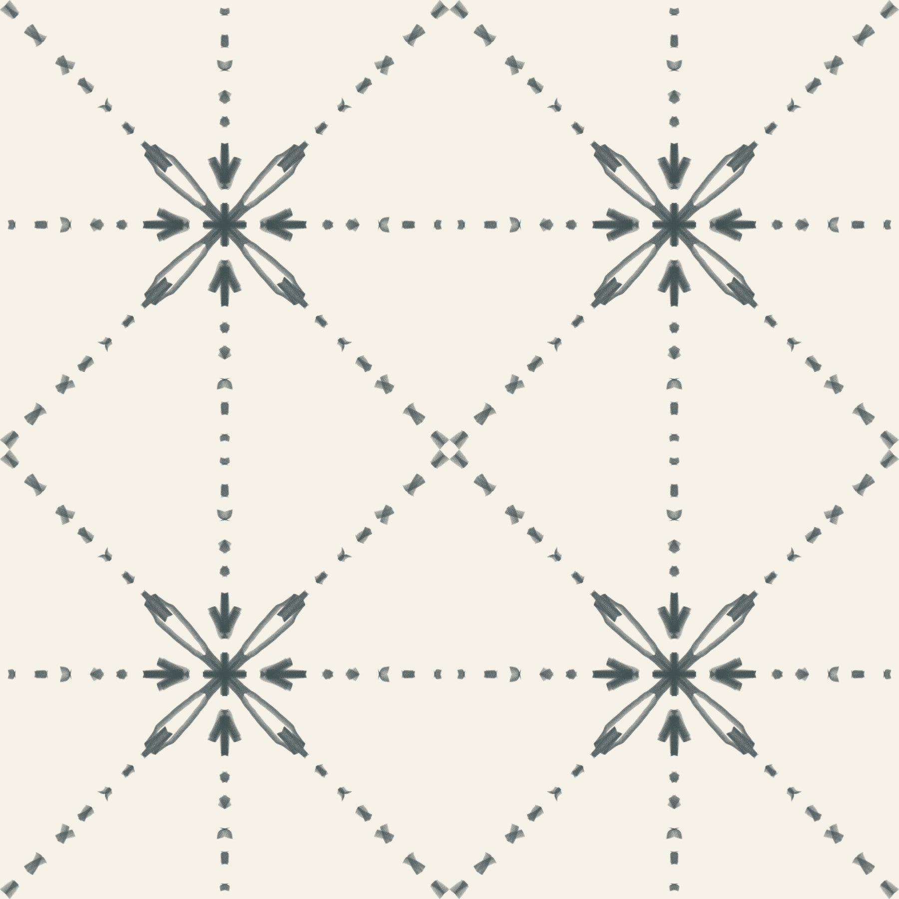 Sashiko Hana - Goshi - Latticed Flower Stitch Outer Space Wallpaper⁠