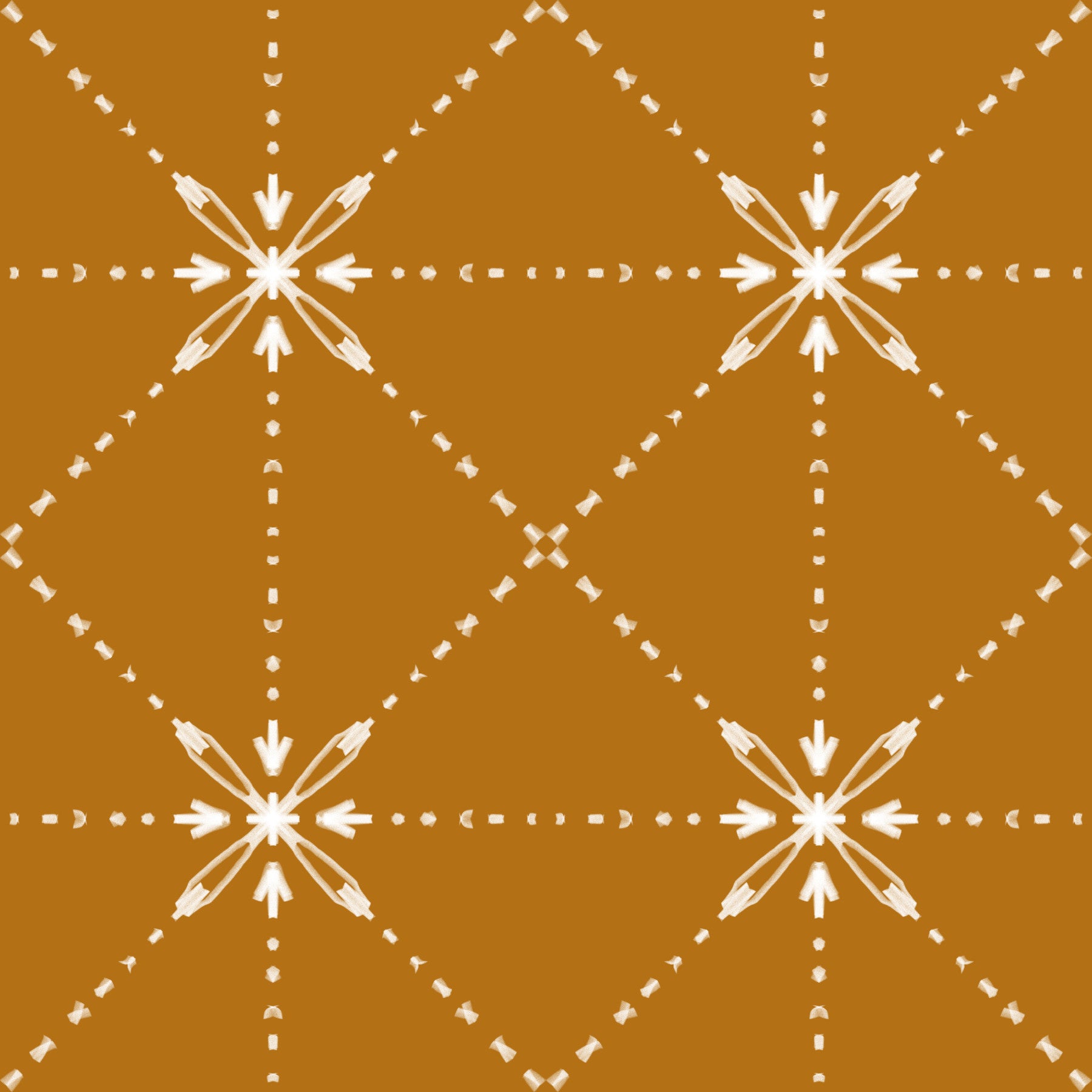 Sashiko Hana-Goshi - Latticed Flower Stitch On Gold Wallpaper⁠