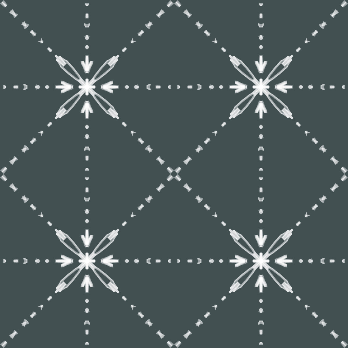 Sashiko Hana-Goshi - Latticed Flower Stitch On Outer Space Wallpaper⁠ in your room — zoomed
