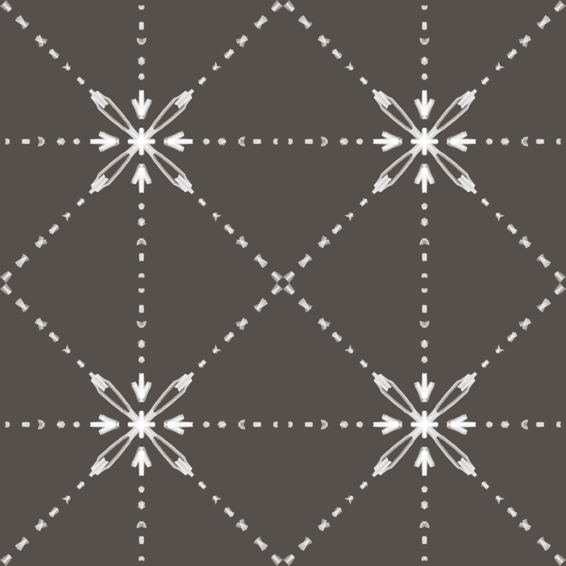 Sashiko Hana - Goshi - Latticed Flower Stitch On Silhouette Wallpaper⁠