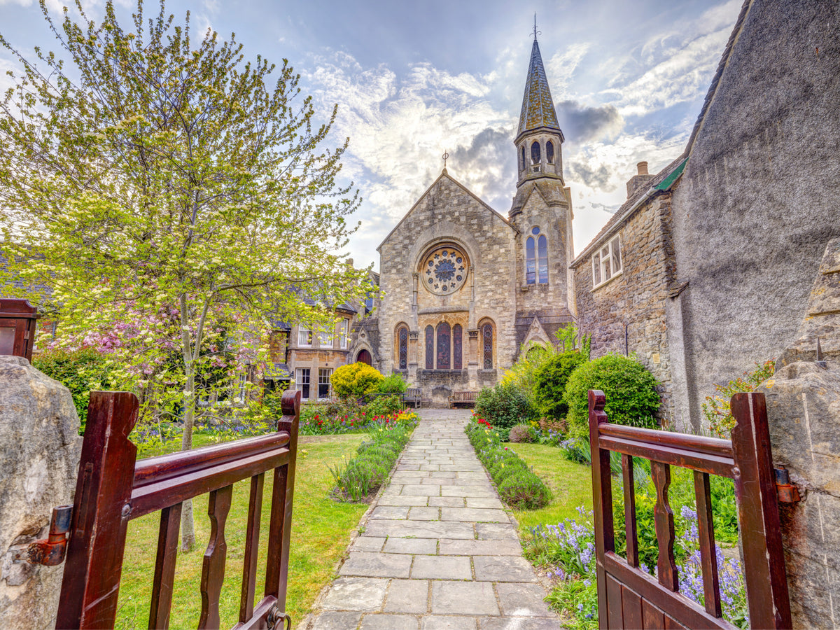 Malmesbury Church Wall Mural in your room — zoomed