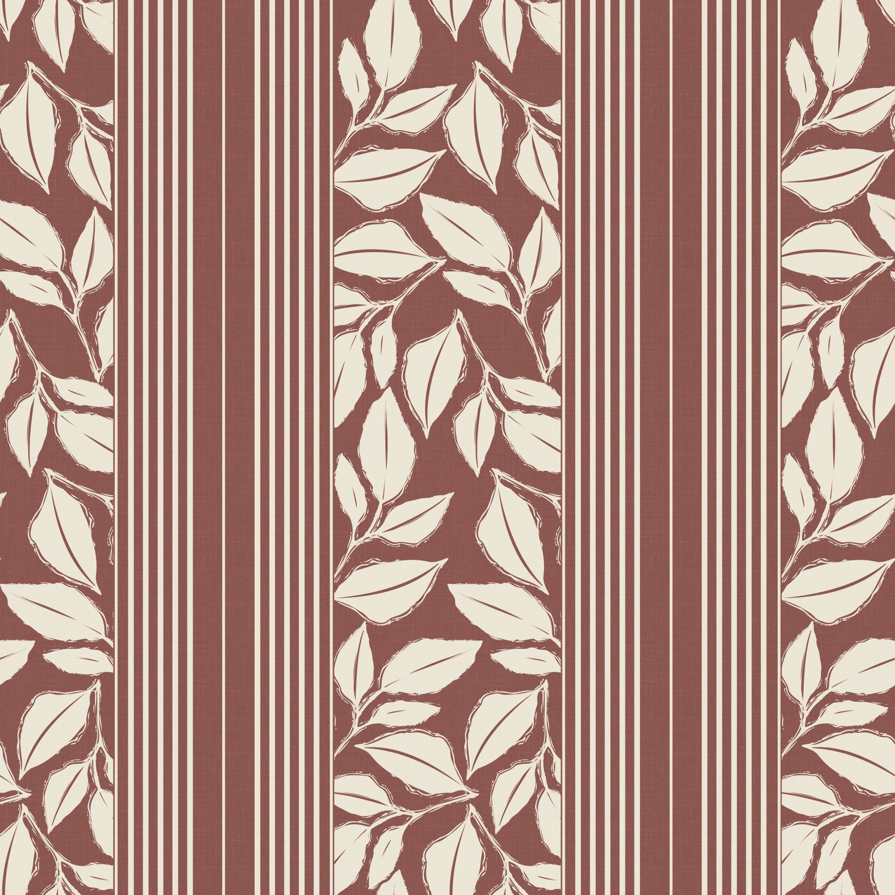 Vintage Trailing Foliage Dark Red Wallpaper⁠