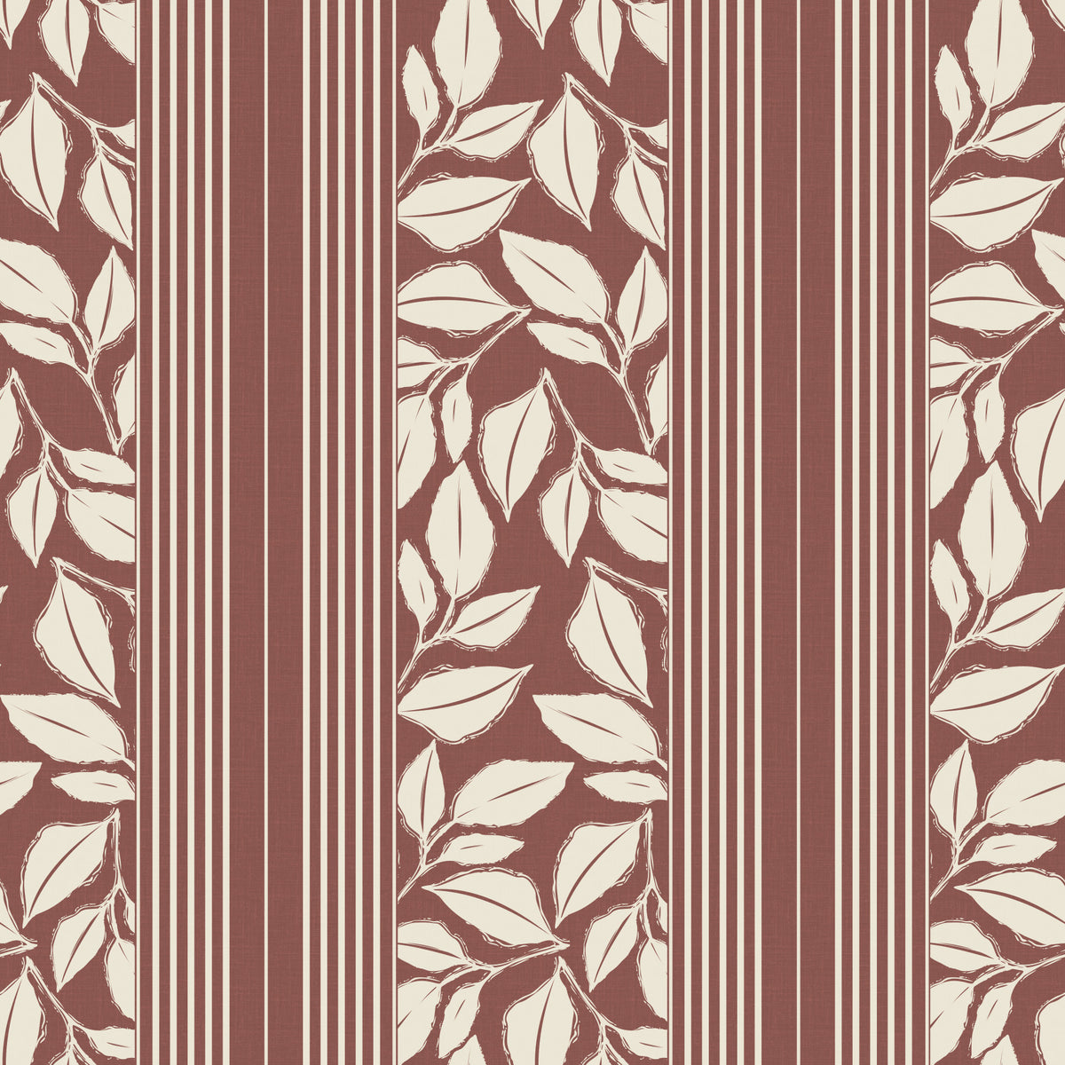 Vintage Trailing Foliage Dark Red Wallpaper⁠ in your room — zoomed
