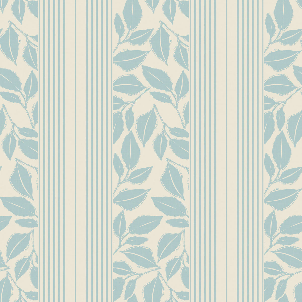 Vintage Trailing Foliage Powder Blue Wallpaper⁠ in your room — zoomed