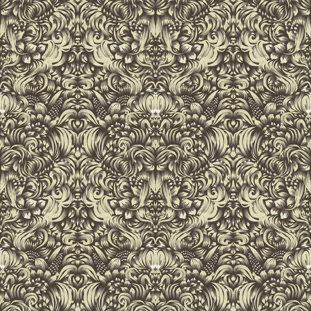 Floral Damask Cream Decorative Bloom Wallpaper⁠ in your room — zoomed