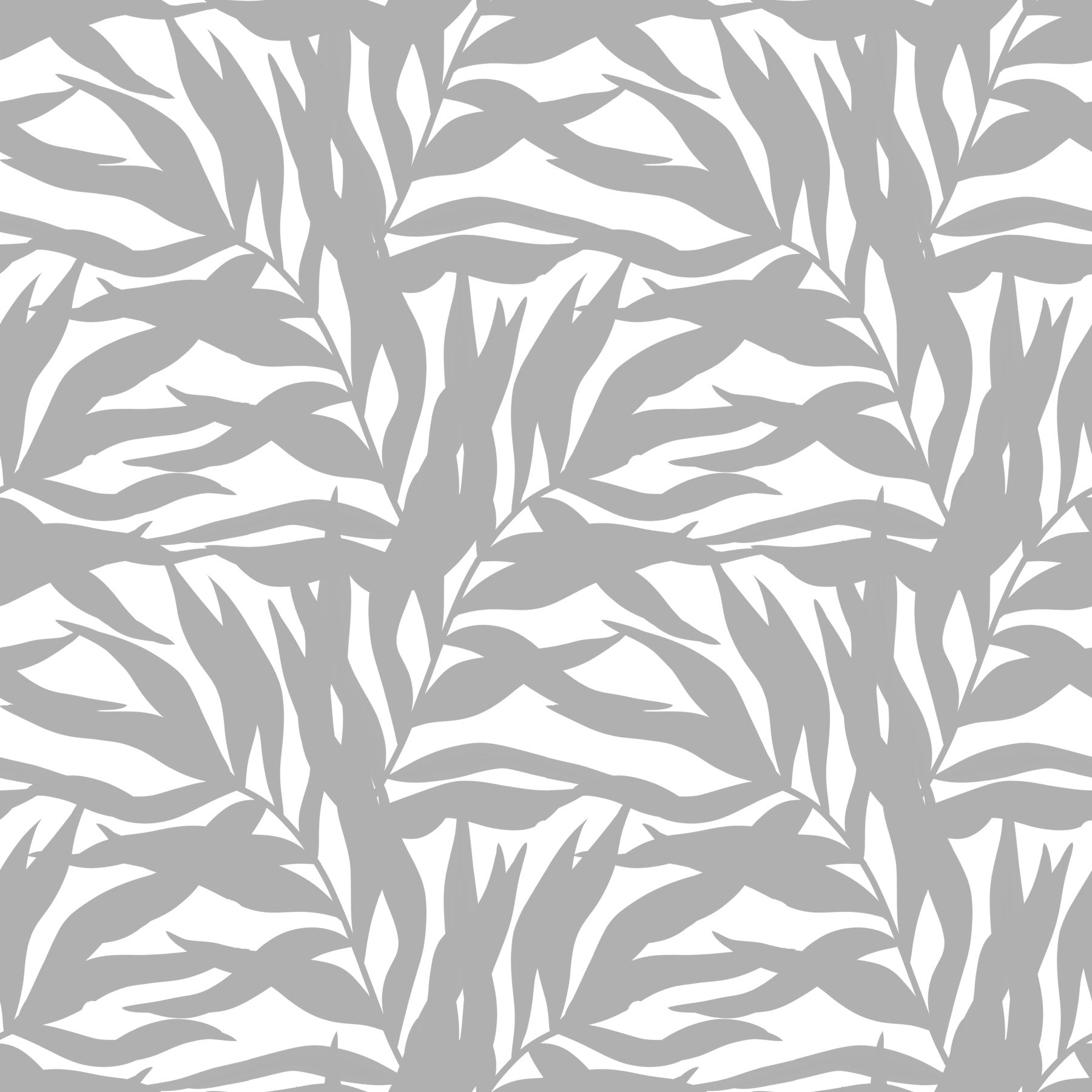 Grey leaves canopy on white botanical Wallpaper⁠