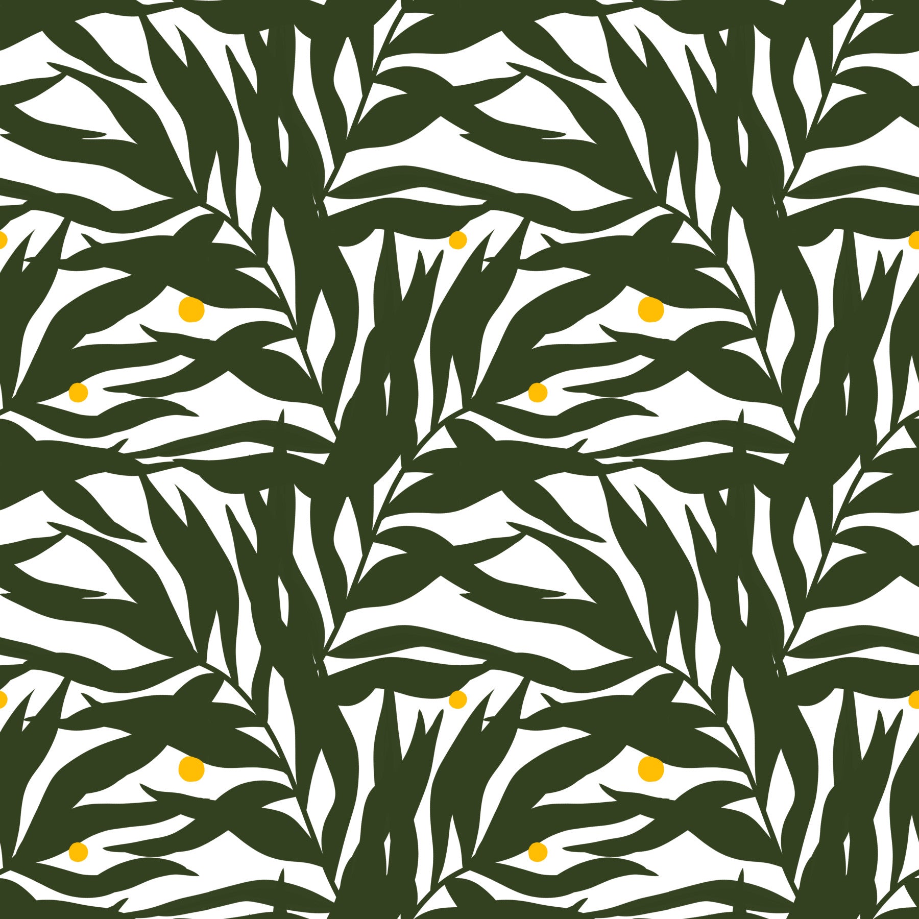 Palm Fronds & Fruit citrus grove Wallpaper⁠