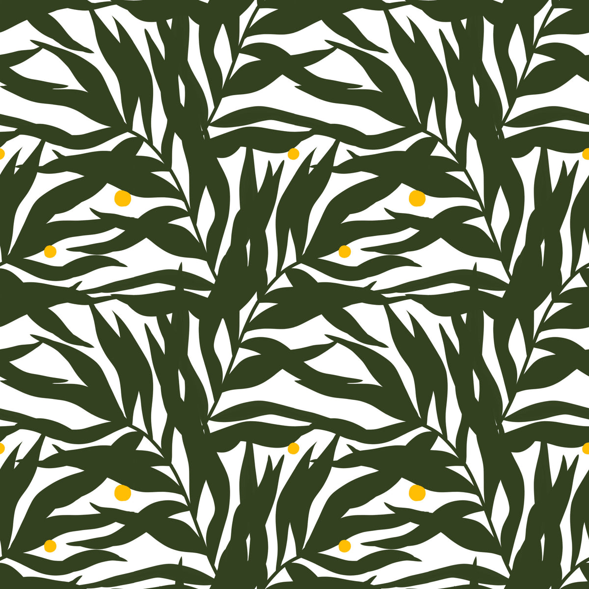 Palm Fronds & Fruit citrus grove Wallpaper⁠