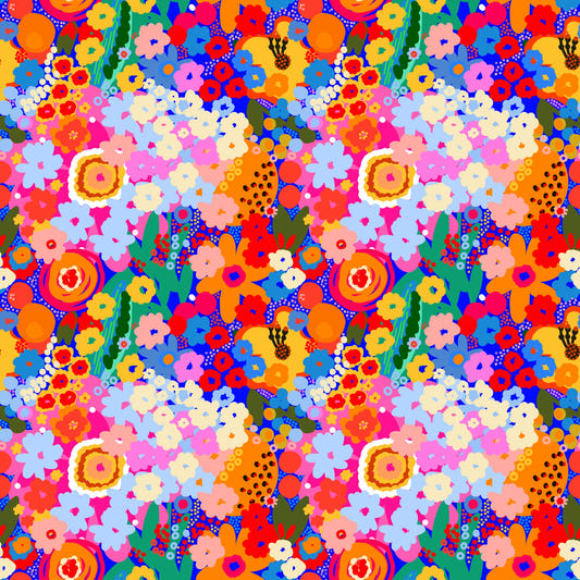 Painted Garden Bloom Spring Colorful Flowers Wallpaper⁠