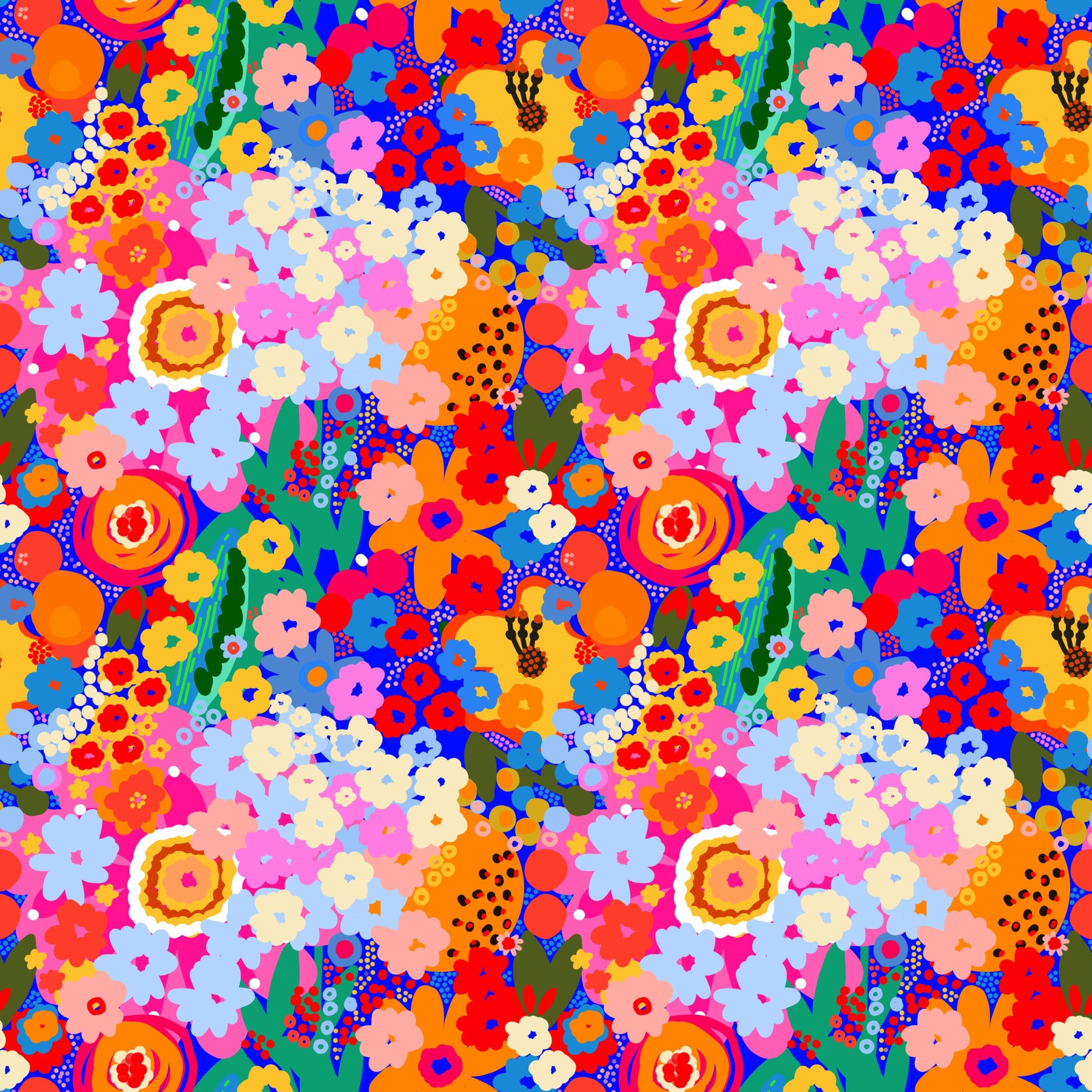 Bloom Burst color pop florals Wallpaper⁠
