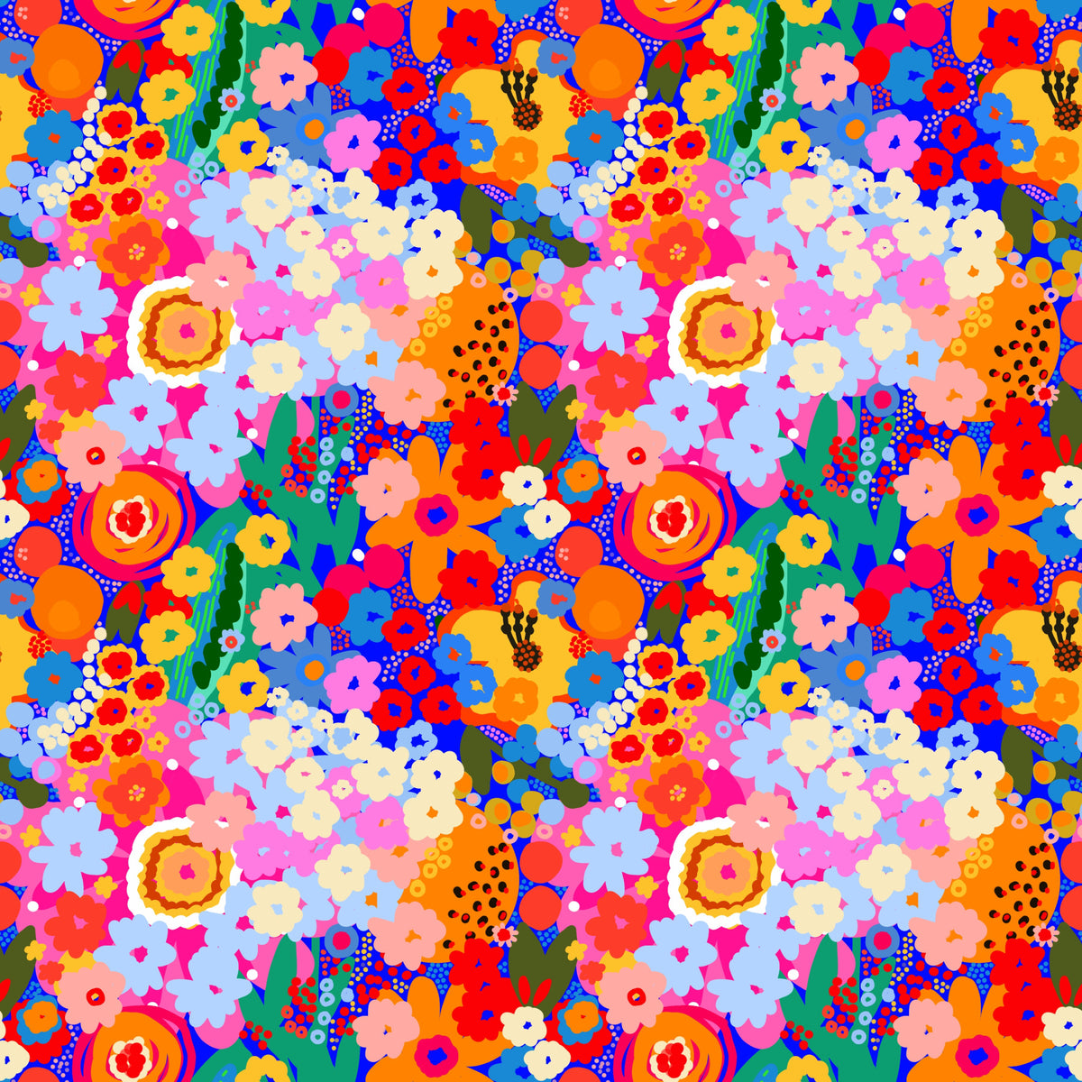 Bloom Burst color pop florals Wallpaper⁠ in your room — zoomed