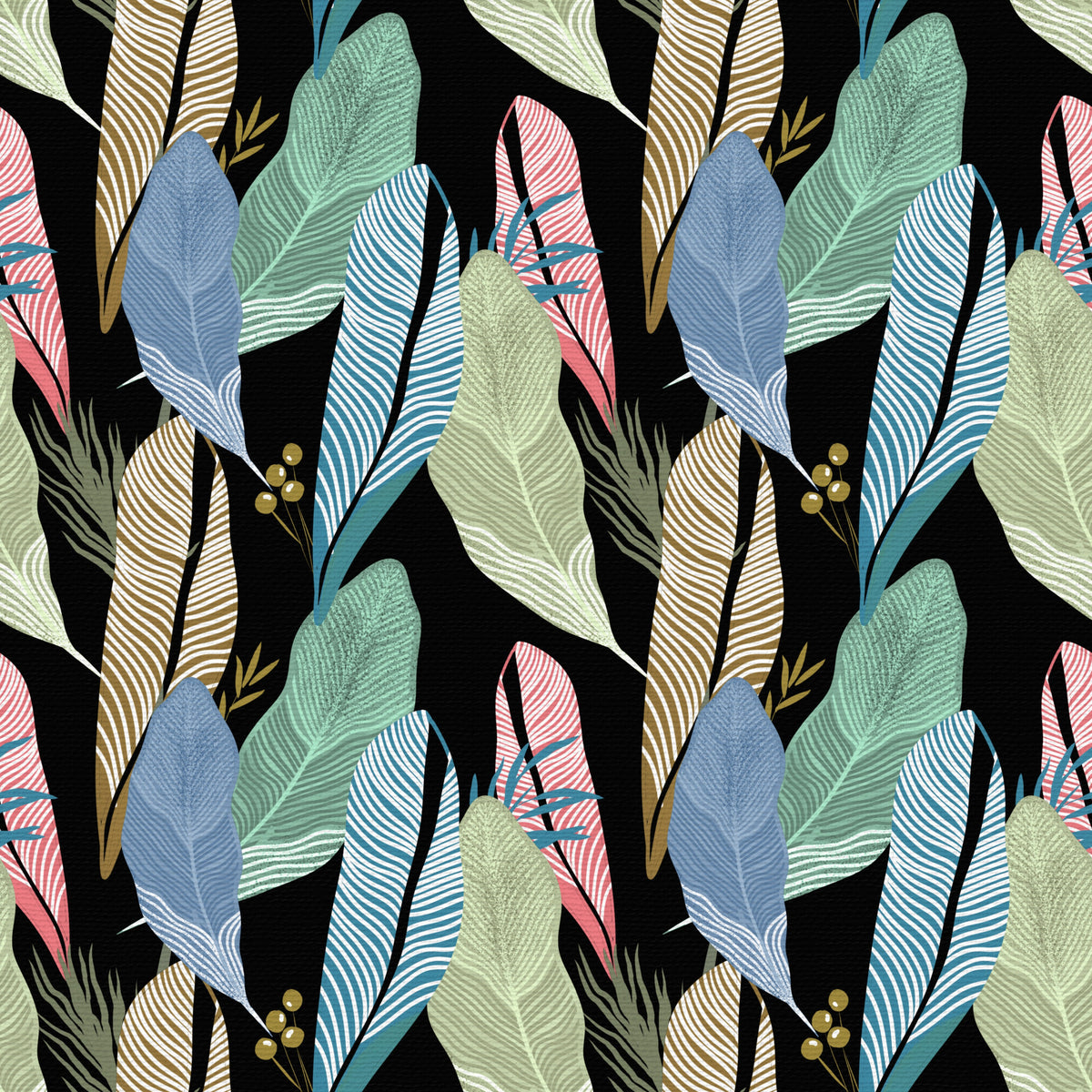 Leafy Abstraction Tropical Pastel Leaves Wallpaper⁠ in your room