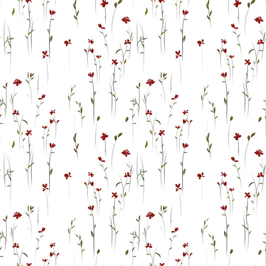Dainty Scarlet Blooms Wallpaper⁠