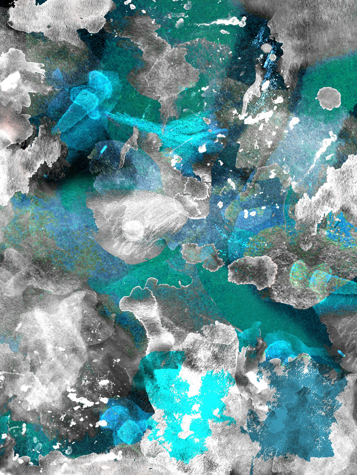Aqua Mundi Wall Mural in your room — zoomed