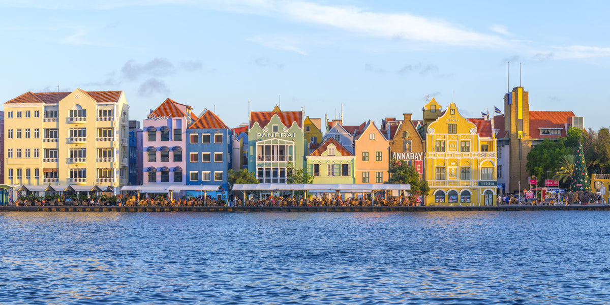 Charming Harborfront Buildings Wall Mural in your room