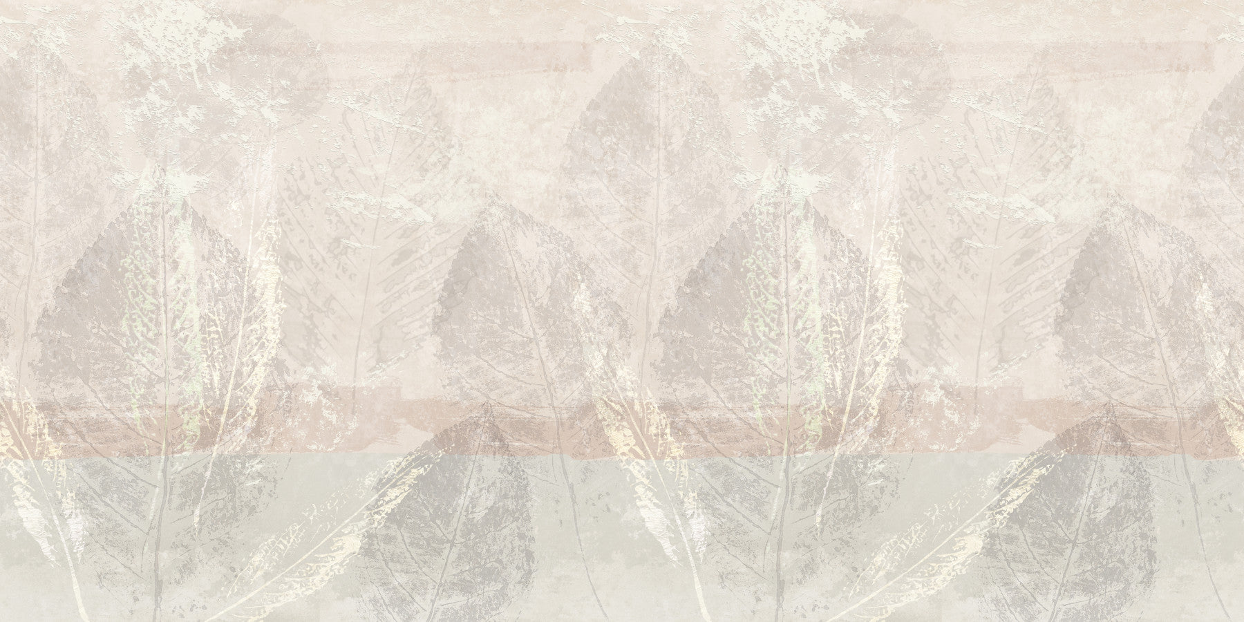 Cream and beige Ethereal Leaves Texture Cream Wall Mural for minimalist living room.