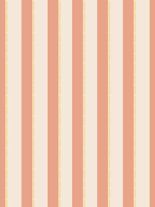 Peach & Cream Stripes Wallpaper⁠