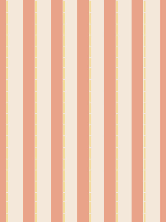Peach & Cream Stripes Wallpaper⁠