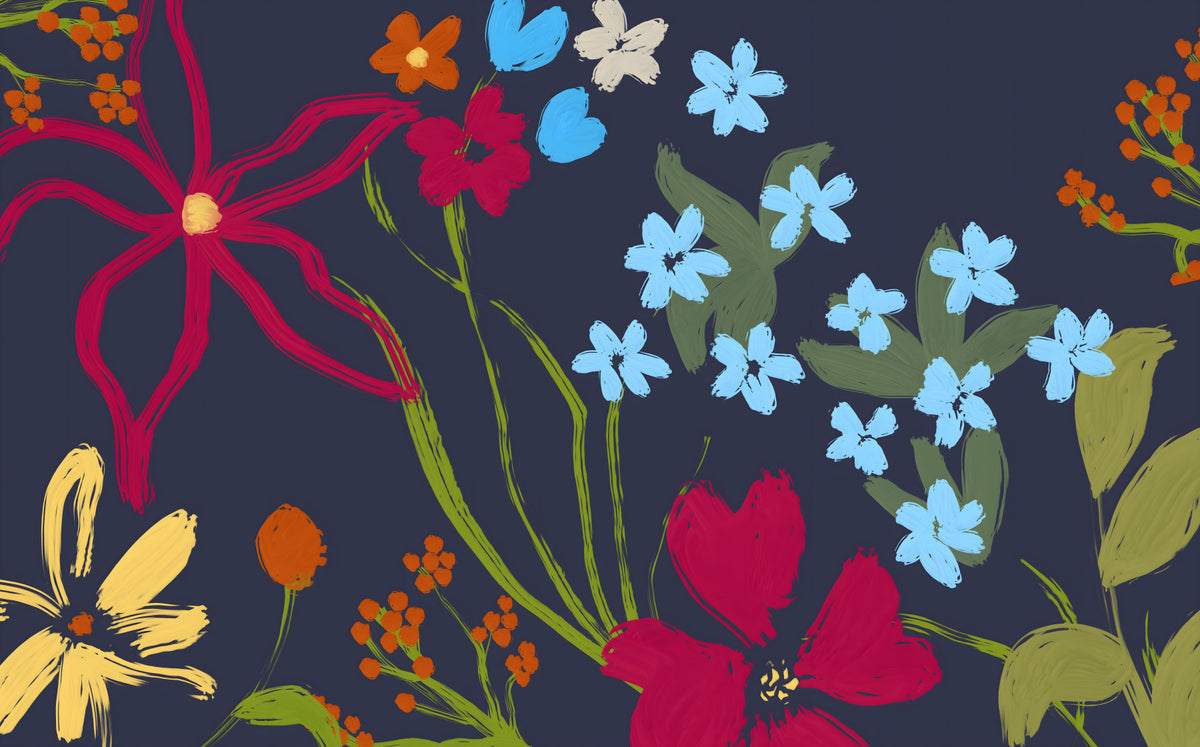 Cheerful Floral Summer Wall Mural