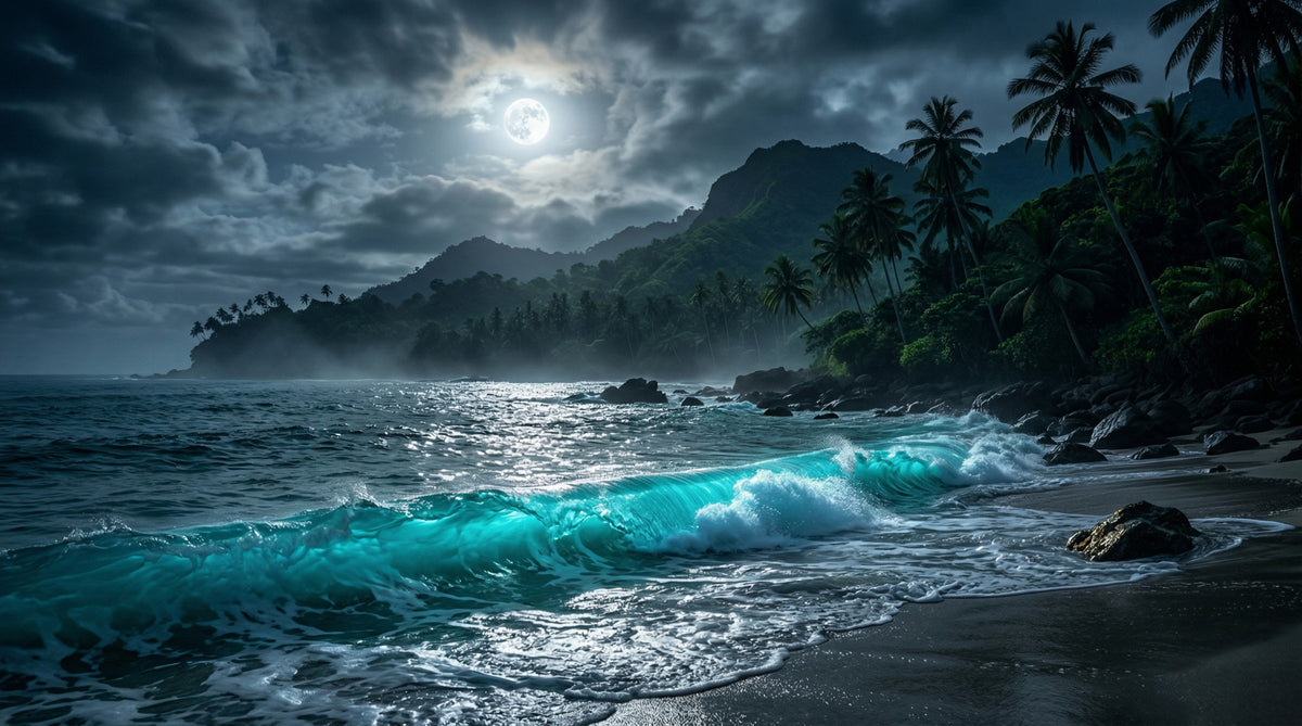 Moonlit Tropics Wall Mural in your room — zoomed