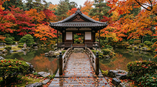 Autumn Temple Calm Wall Mural